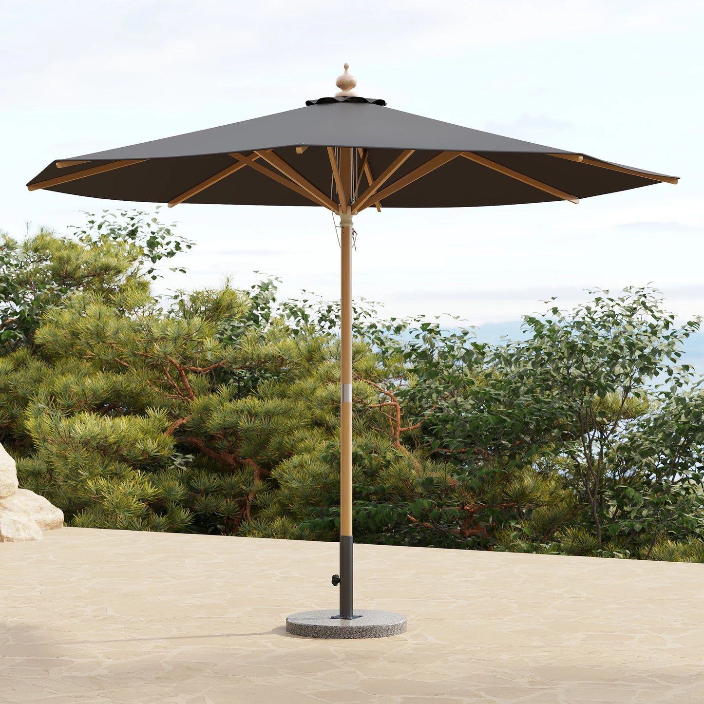 Parasol de jardin Axis 3000 mm avec support en marbre