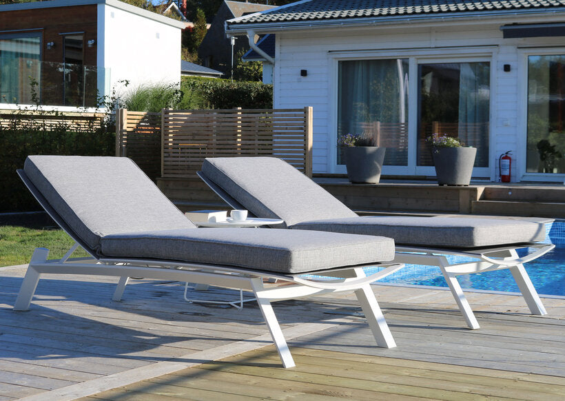 Chaise longue Slide blanche / grise