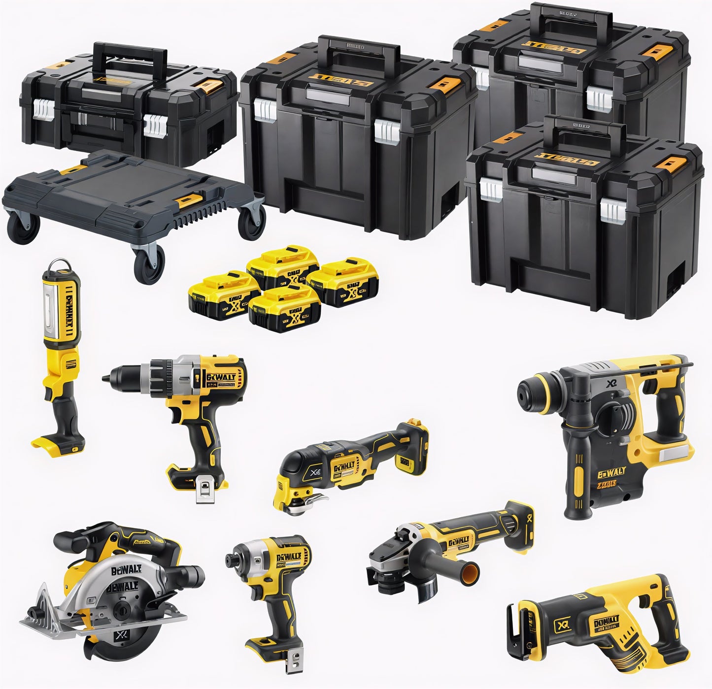 DeWalt DCK853P4T Set avantage 8 pièces | 4 x 18 V 5,0 Ah dans coffrets T-Stak